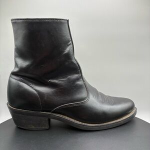 Laredo Fletcher Cowboy Pants Men’s 8 D Black Leather Side Zip Oil Resistant